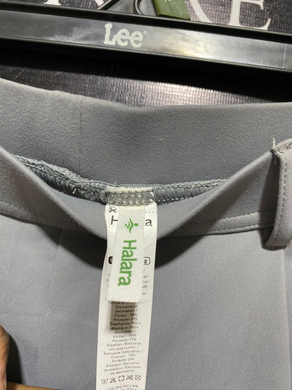 HALARA |M| WAIST 29| B42| SLEEK GREY HIGH-WAISTED WIDE-LEG PANTS