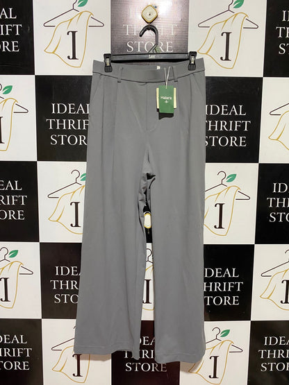 HALARA |M| WAIST 29| B42| SLEEK GREY HIGH-WAISTED WIDE-LEG PANTS