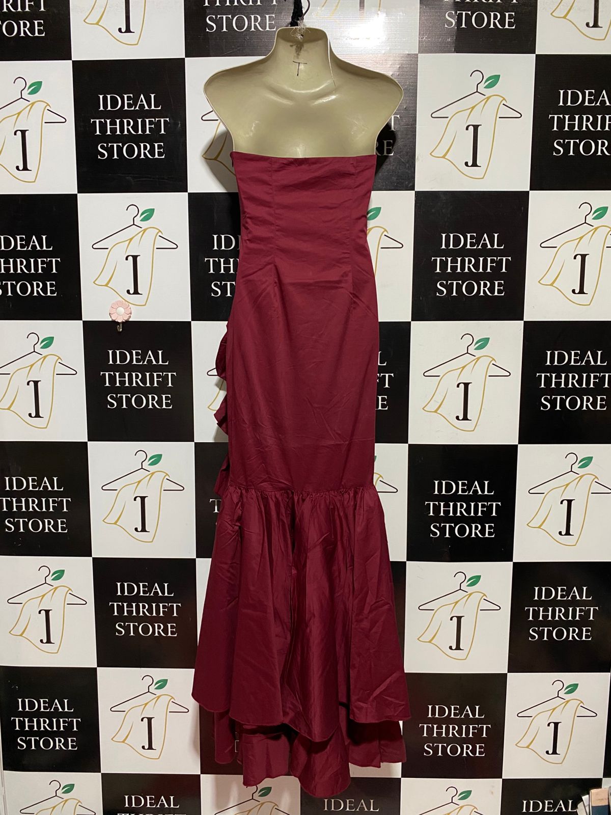 BOOHOO |M| BUST 15| B42| WOMEN'S MAUVE PINK STRAPLESS MAXI DRESS