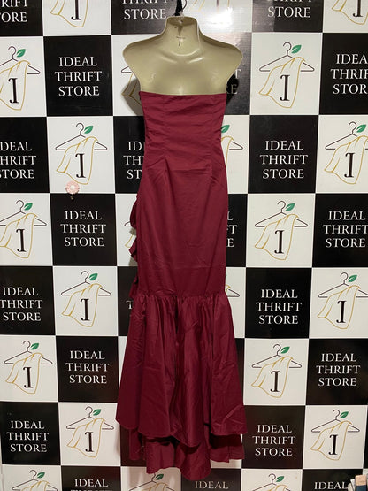 BOOHOO |M| BUST 15| B42| WOMEN'S MAUVE PINK STRAPLESS MAXI DRESS