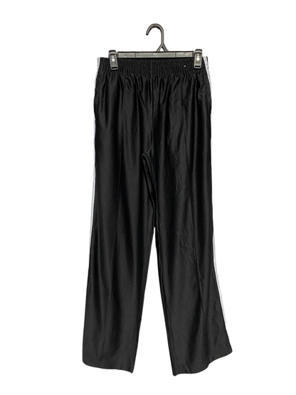 JAY JAYS |M| WAIST 28| B43| TRACK PANTS BLACK WITH WHITE SIDE STRIPE ELASTIC WAIST WIDE LEG ATHLETIC CASUAL