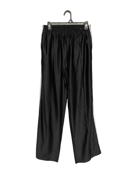 JAY JAYS |M| WAIST 28| B43| TRACK PANTS BLACK WITH WHITE SIDE STRIPE ELASTIC WAIST WIDE LEG ATHLETIC CASUAL