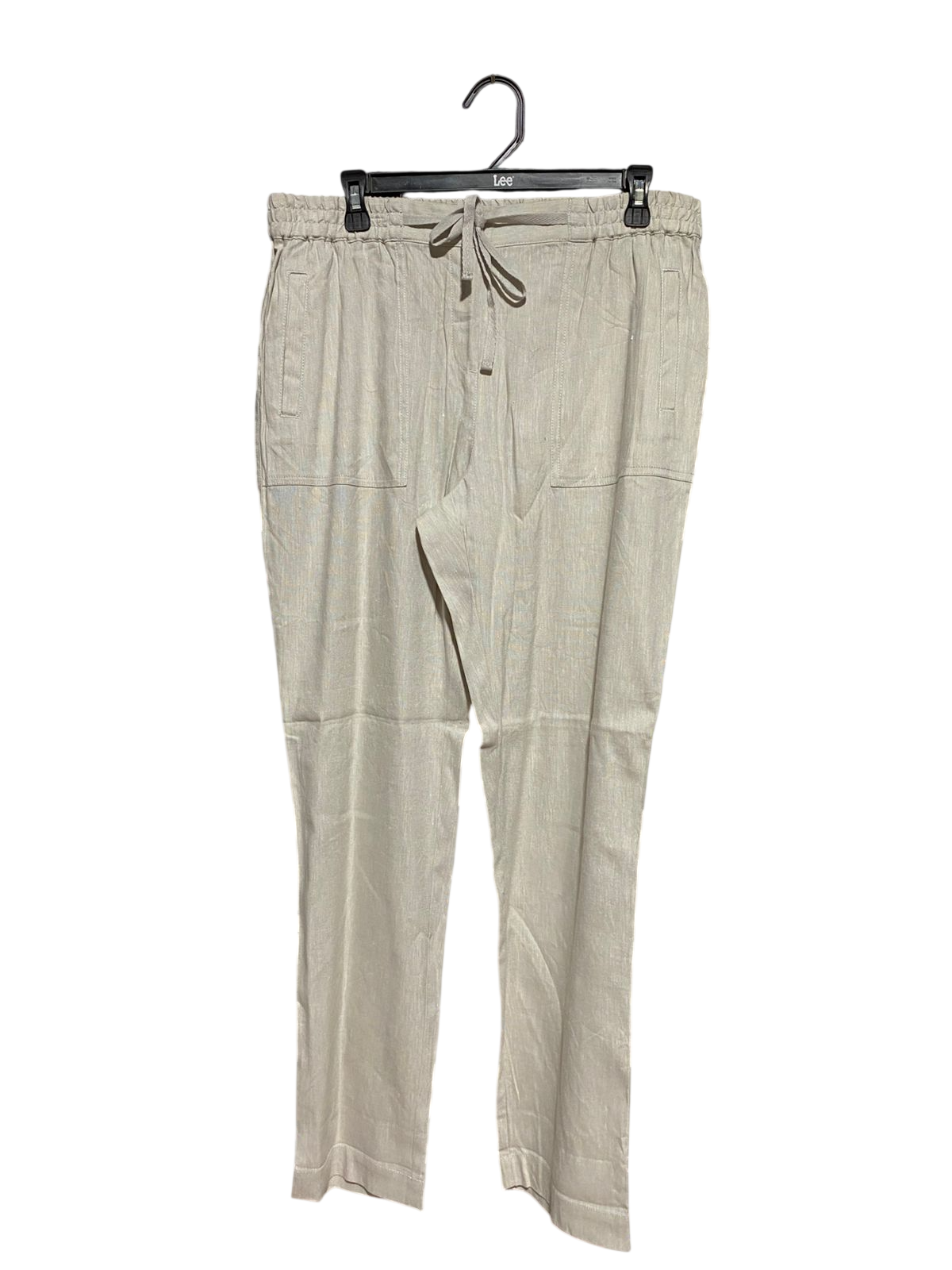 SPORTS CRAFT |XL| WAIST 33| B43| LINEN BLEND DRAWSTRING PANTS LIGHT BEIGE TAN TROUSERS CASUAL LIGHTWEIGHT