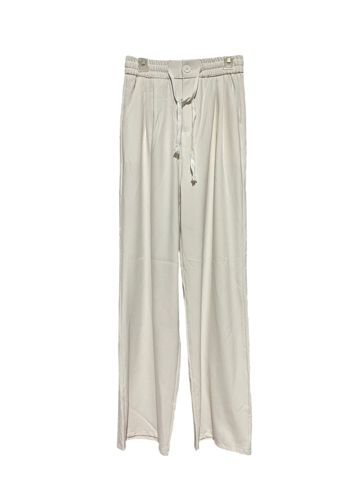 CHEN CHEN |XS| WAIST 23| B43| WIDE LEG DRAWSTRING TROUSERS CREAM OFF WHITE PALAZZO PANTS CASUAL TROUSERS
