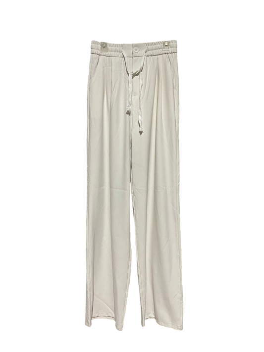 CHEN CHEN |XS| WAIST 23| B43| WIDE LEG DRAWSTRING TROUSERS CREAM OFF WHITE PALAZZO PANTS CASUAL TROUSERS