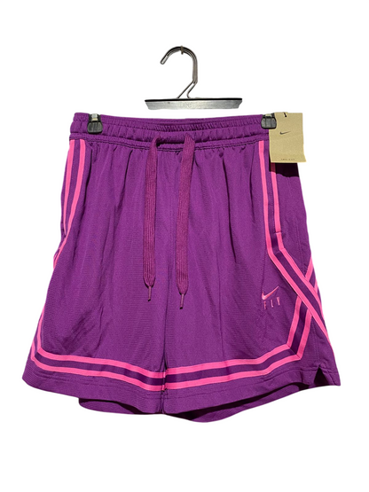 NIKE |S| WAIST 26| B43| WOMEN'S BASKETBALL SHORTS PURPLE PINK STRIPE ATHLETIC GYM MESH DRI-FIT