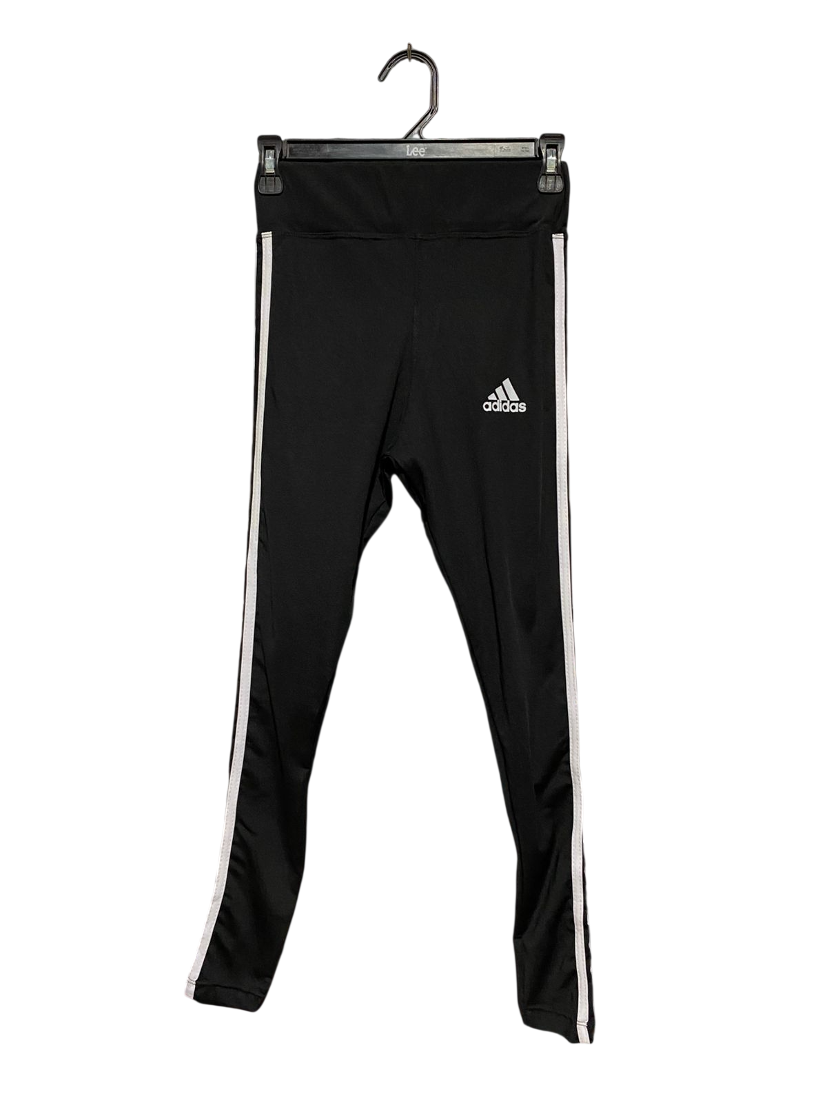 ADIDAS |XS| WAIST 24| B43| BLACK THREE STRIPE HIGH WAISTED FULL LENGTH LEGGINGS ATHLEISUREWEAR