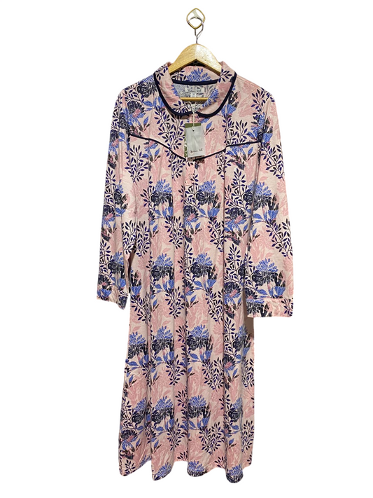 VICTORIN HILL |XL| BUST 24| B43| VICTORIA HILL PINK BLUE FLORAL COTTON KNIT LONG SLEEVE NIGHTGOWN SLEEPWEAR