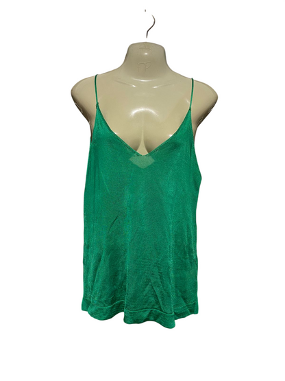 ZARA KNIT |M| BUST 17| B44| SLENDER STRAP DEEP V-NECK METALLIC GLITTER CAMI TANK TOP