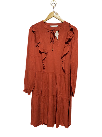 TARGET ACTIVE |M| BUST 18| B44| WOMAN RUST ORANGE TIERED MIDI DRESS