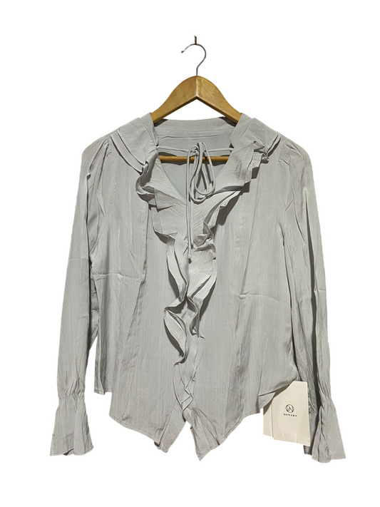 DOWARA |L| BUST 19| B44| COTTAGECORE LONG SLEEVE V-NECK TIE-FRONT TOP WITH TAGS