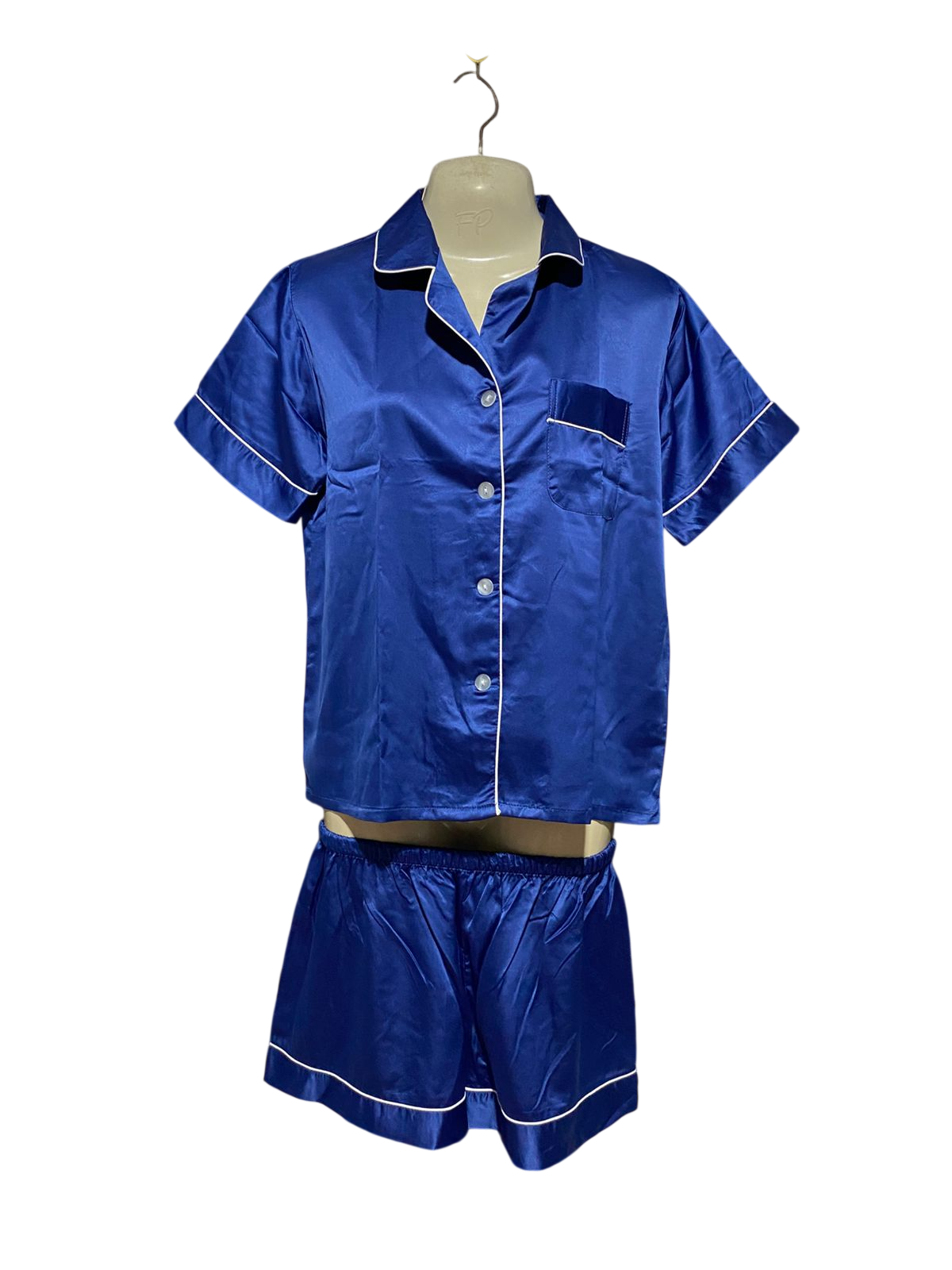 |S| B44| ROYAL BLUE SATIN PAJAMA SET