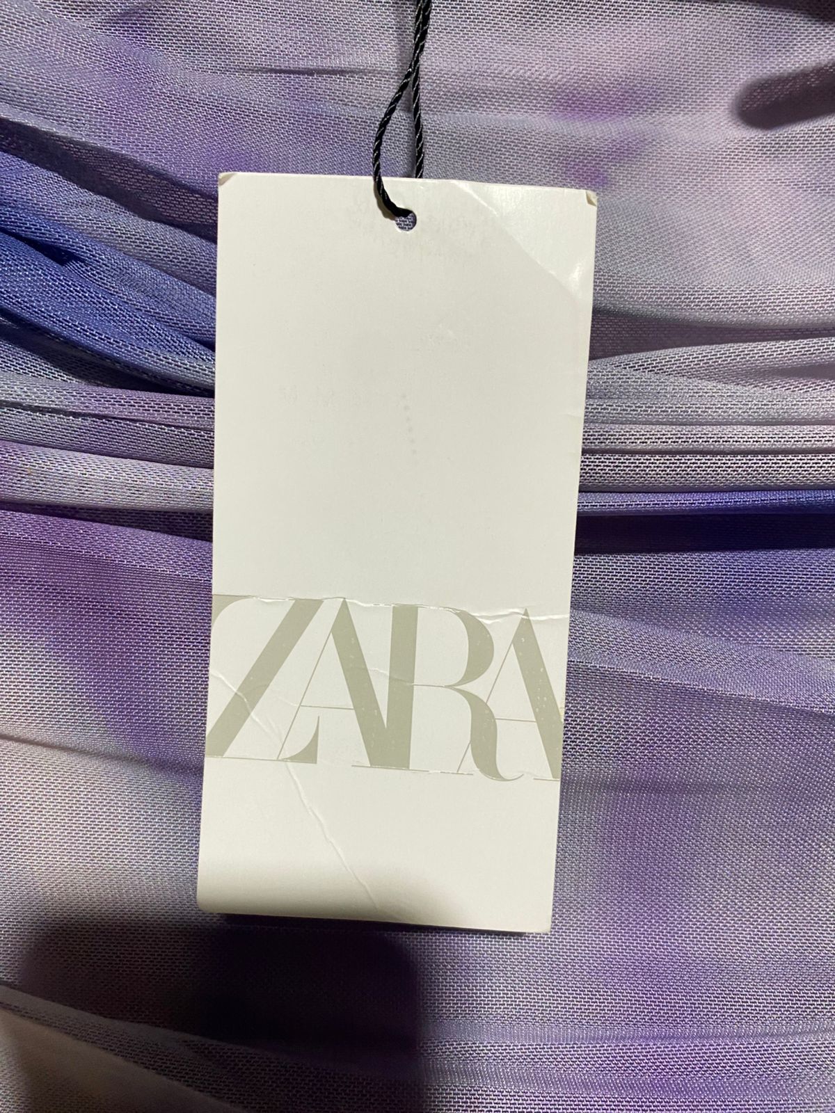 ZARA |M| BUST 14| B44| PURPLE TIE DYE RUCHED MESH MAXI DRESS