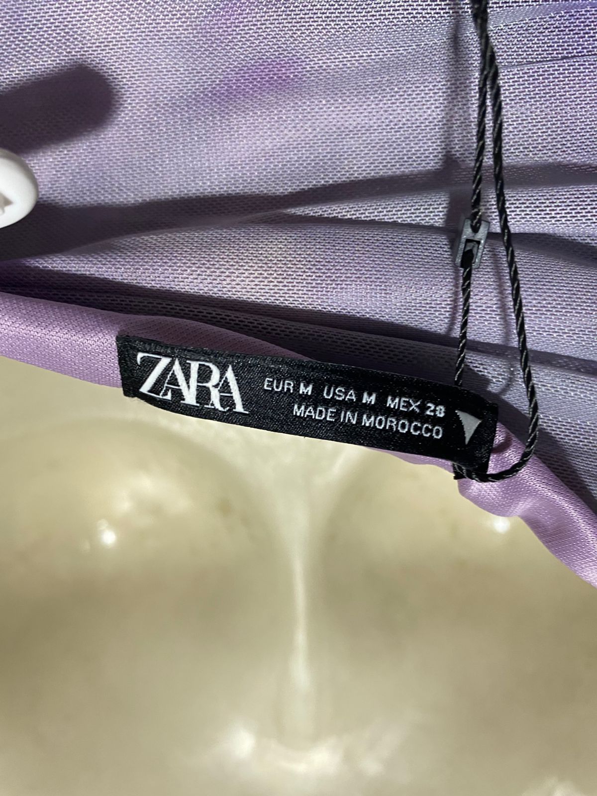 ZARA |M| BUST 14| B44| PURPLE TIE DYE RUCHED MESH MAXI DRESS