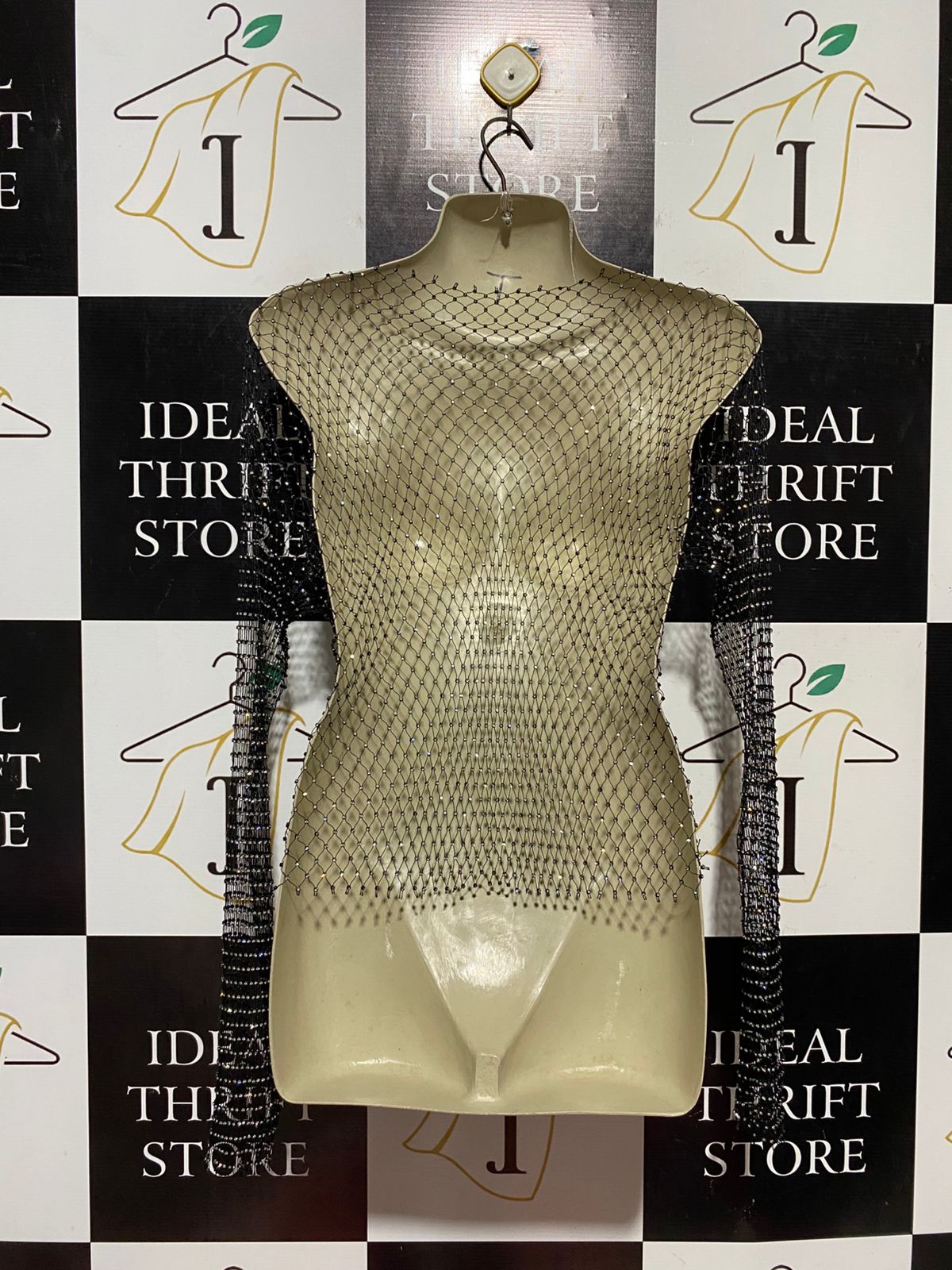 VALLEY GIRL |M| BUST 17| B44| BLACK GLITTER MESH SHEER FESTIVAL SHIRT