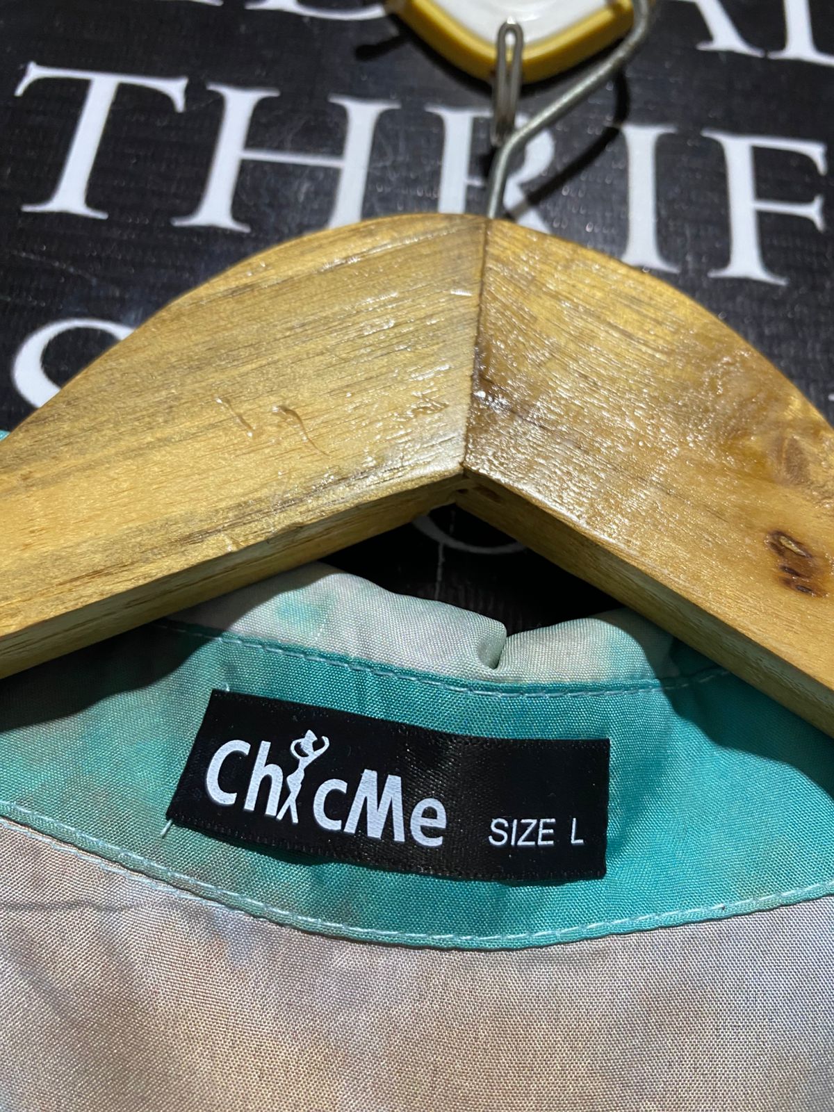 CHI CME |M| BUST 18| B44| TEAL AND BROWN LONG SLEEVE MINI DRESS