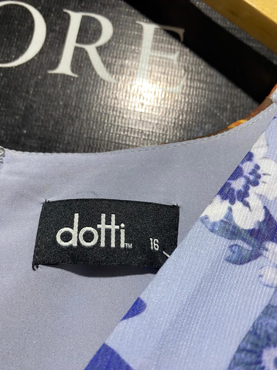 DOTTI |M| BUST 18| B44| BLUE AND ORANGE LONG SLEEVE CUTOUT BACKLESS SUMMER DRESS