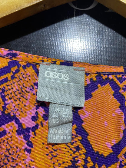 ASOS |XL| BUST 23| B44| ORANGE AND PURPLE SNAKESKIN MAXI DRESS