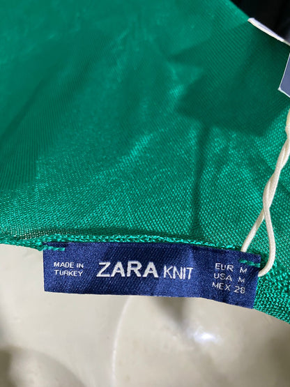 ZARA KNIT |M| BUST 17| B44| SLENDER STRAP DEEP V-NECK METALLIC GLITTER CAMI TANK TOP