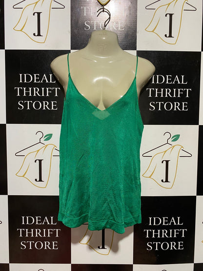 ZARA KNIT |M| BUST 17| B44| SLENDER STRAP DEEP V-NECK METALLIC GLITTER CAMI TANK TOP