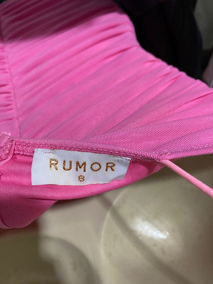 RUMOR |S| BUST 15| B44| BARBIE PINK RUFFLED BODYCON MIDI DRESS