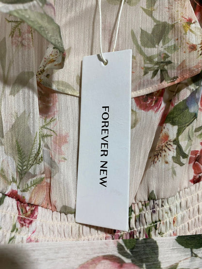 FOREVER NEW |M| BUST 18| B44| SPAGHETTI STRAP RUFFLE BUST SMOCKED WAIST TIE FRONT A-LINE DRESS