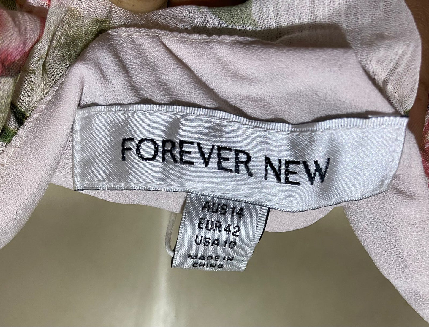 FOREVER NEW |M| BUST 18| B44| SPAGHETTI STRAP RUFFLE BUST SMOCKED WAIST TIE FRONT A-LINE DRESS