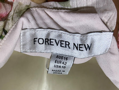 FOREVER NEW |M| BUST 18| B44| SPAGHETTI STRAP RUFFLE BUST SMOCKED WAIST TIE FRONT A-LINE DRESS