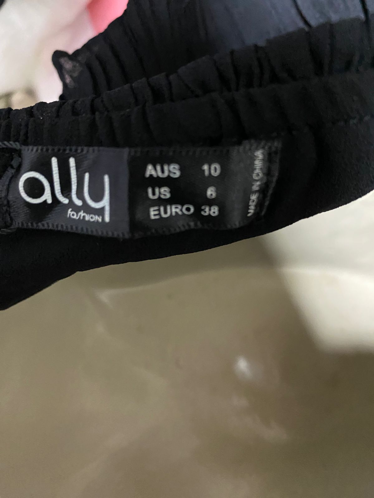 ALLY |M| BUST 17| B44| BLACK PLEATED SPAGHETTI STRAP JUMPSUIT WITH RUFFLE OVERLAY COCKTAIL PARTY EVENING WEAR