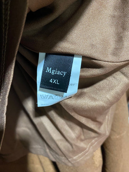 MGIACY |L| BUST 21| B43| BRONZE COPPER METALLIC SEQUIN TOP SATIN MAXI GOWN FORMAL EVENING DRESS