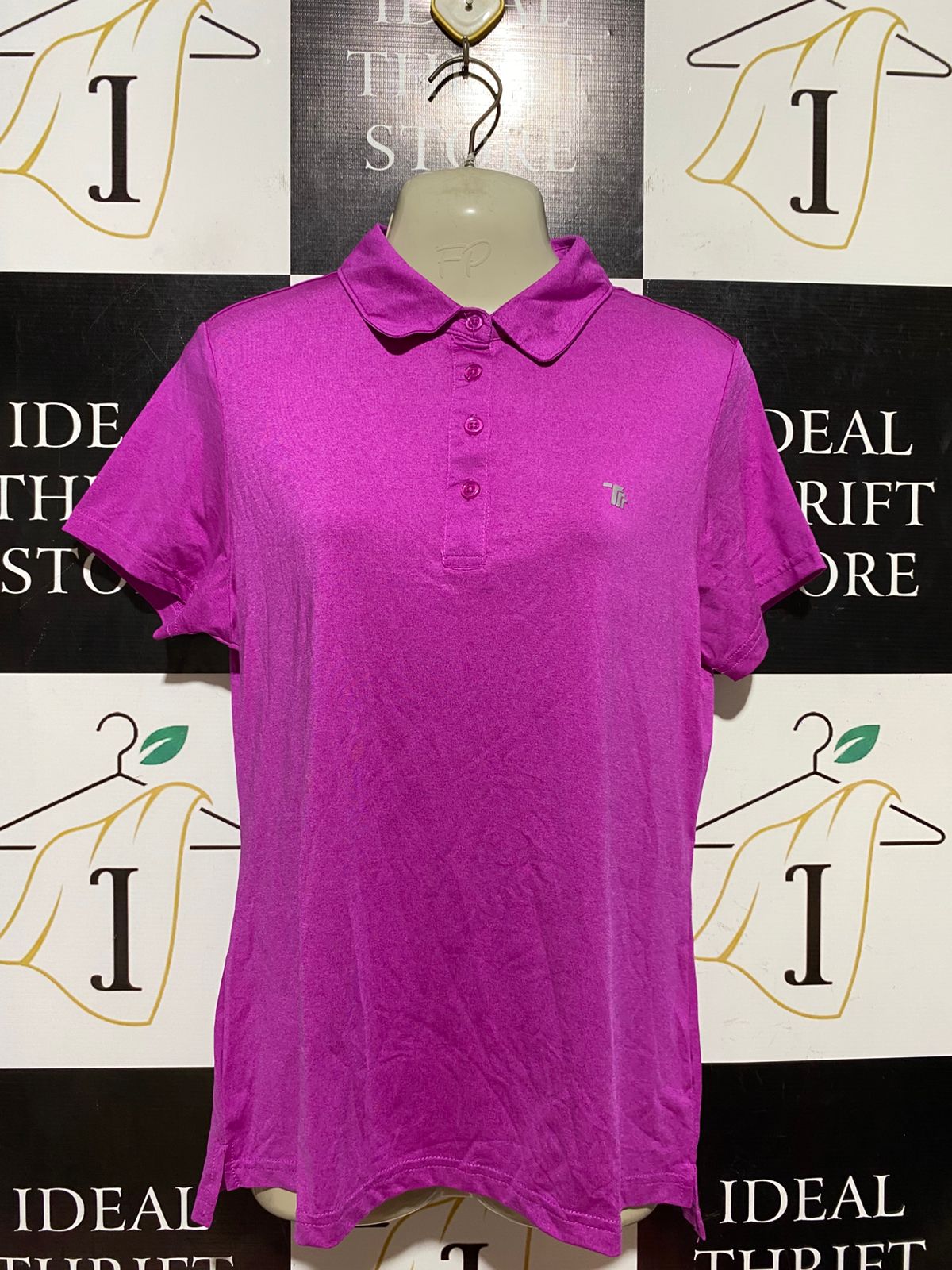 |S| BUST 18| B43| VIBRANT MAGENTA PURPLE SHORT SLEEVE GOLF POLO SHIRT SPORTY CASUAL ATHLETIC TOP
