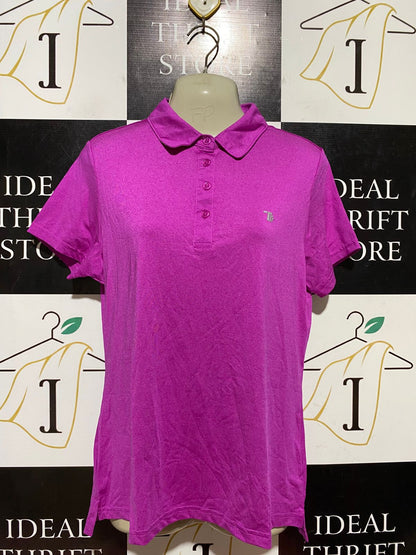 |S| BUST 18| B43| VIBRANT MAGENTA PURPLE SHORT SLEEVE GOLF POLO SHIRT SPORTY CASUAL ATHLETIC TOP