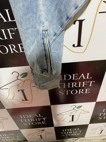 GUESS |L| WAIST 30| B43| LIGHT WASH DISTRESSED GEM EMBELLISHED MARILYN 3 ZIP SKINNY JEANS