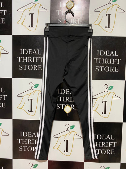 ADIDAS |XS| WAIST 24| B43| BLACK THREE STRIPE HIGH WAISTED FULL LENGTH LEGGINGS ATHLEISUREWEAR
