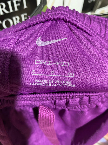 NIKE |S| WAIST 26| B43| WOMEN'S BASKETBALL SHORTS PURPLE PINK STRIPE ATHLETIC GYM MESH DRI-FIT