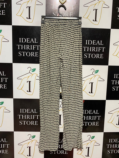 ZARA |S| WAIST 23| B43| PLISSE PRINTED PANTS POLKA DOT GEOMETRIC WIDE LEG TROUSERS CASUAL