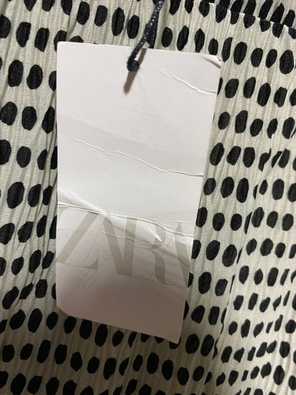 ZARA |S| WAIST 23| B43| PLISSE PRINTED PANTS POLKA DOT GEOMETRIC WIDE LEG TROUSERS CASUAL