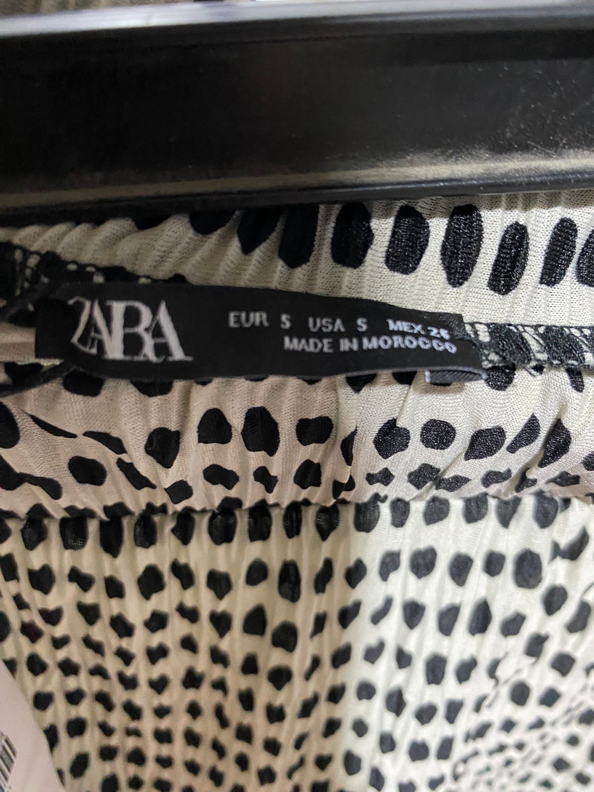 ZARA |S| WAIST 23| B43| PLISSE PRINTED PANTS POLKA DOT GEOMETRIC WIDE LEG TROUSERS CASUAL