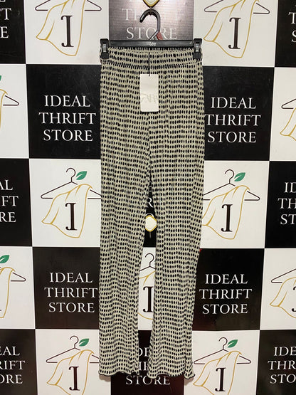 ZARA |S| WAIST 23| B43| PLISSE PRINTED PANTS POLKA DOT GEOMETRIC WIDE LEG TROUSERS CASUAL