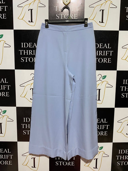 M| M| WAIST 28| B43| WIDE LEG PANTS LIGHT BLUE CULOTTES HIGH WAISTED DRESS TROUSERS TAILORED CHIC