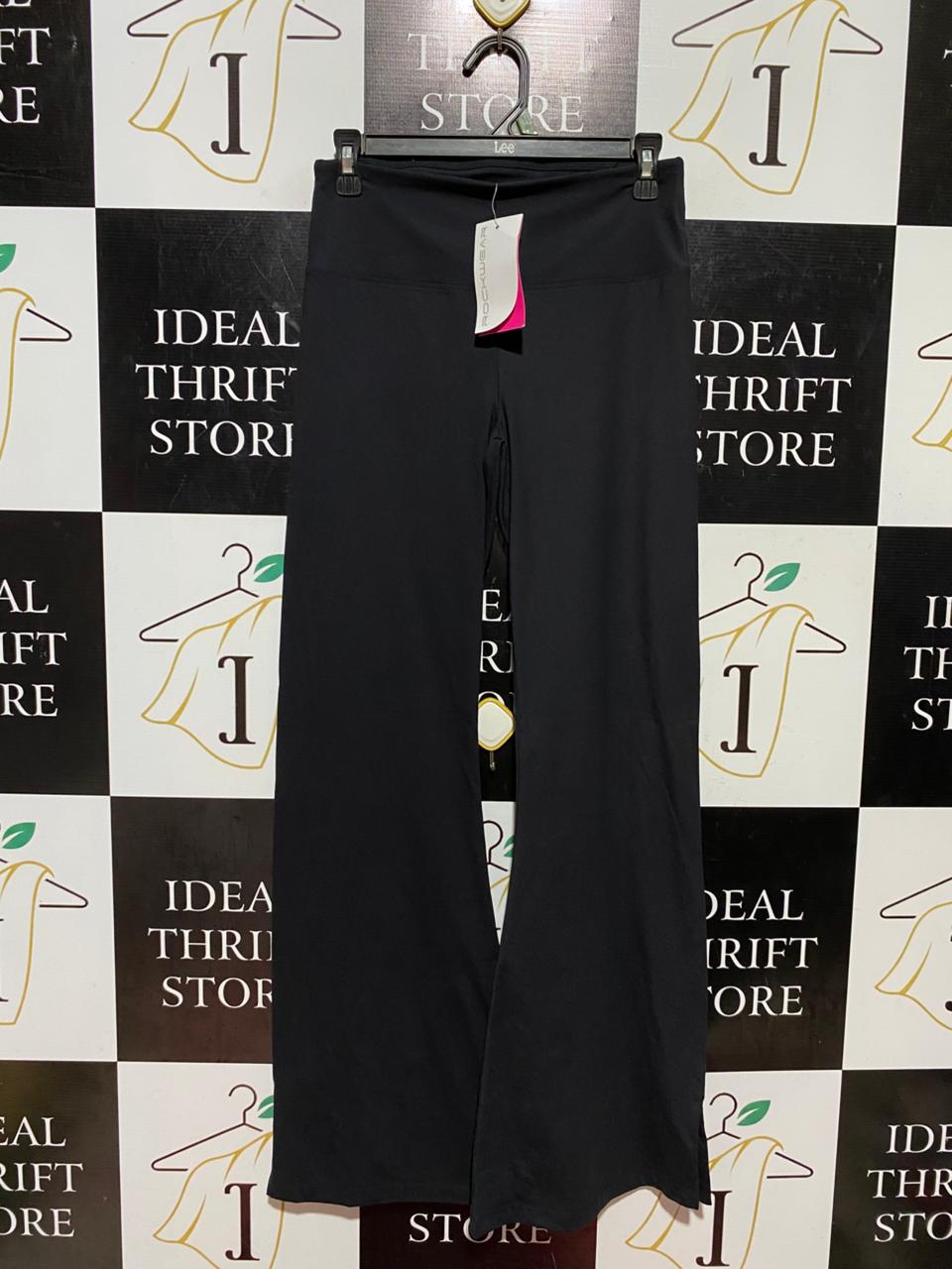 ROCK WEAR |S| WAIST 26| B43| WIDE LEG YOGA PANTS BLACK HIGH WAISTED FLARE LEGGINGS ATHLETIC COMFORT