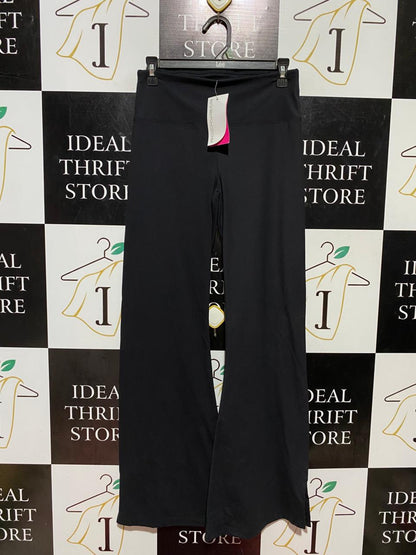 ROCK WEAR |S| WAIST 26| B43| WIDE LEG YOGA PANTS BLACK HIGH WAISTED FLARE LEGGINGS ATHLETIC COMFORT