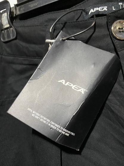 APEA |L| WAIST 29| B43| BLACK TECHWEAR WIDE LEG PANTS GORPCORE CARGO TROUSERS RIVET DETAIL STREETWEAR