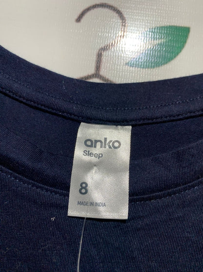 ANKO |S| BUST 18| B43| NAVY BLUE T-SHIRT "NAMASTE" GRAPHIC SCOOP NECK SHORT SLEEVE TEE