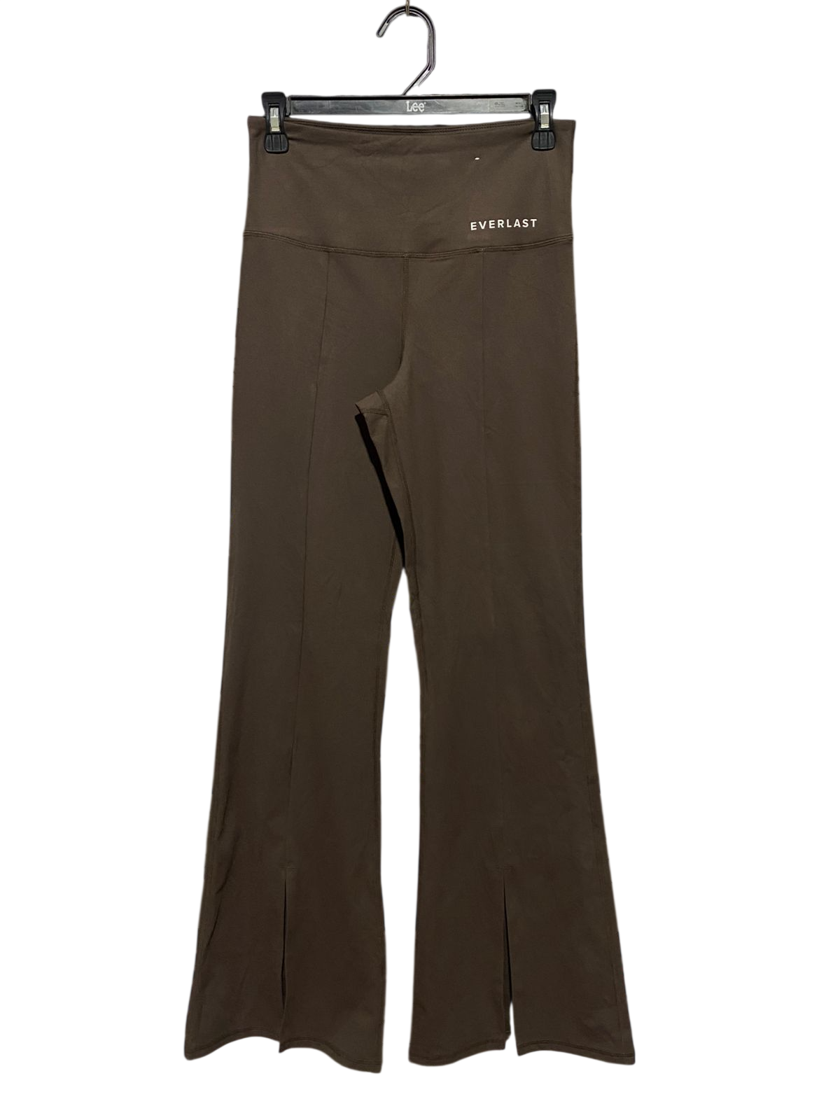 EVERLAST |S| WAIST 25| B44| ESPRESSO BROWN FLARED LEGGINGS - HIGH WAIST FRONT SLIT ACTIVEWEAR PANTS