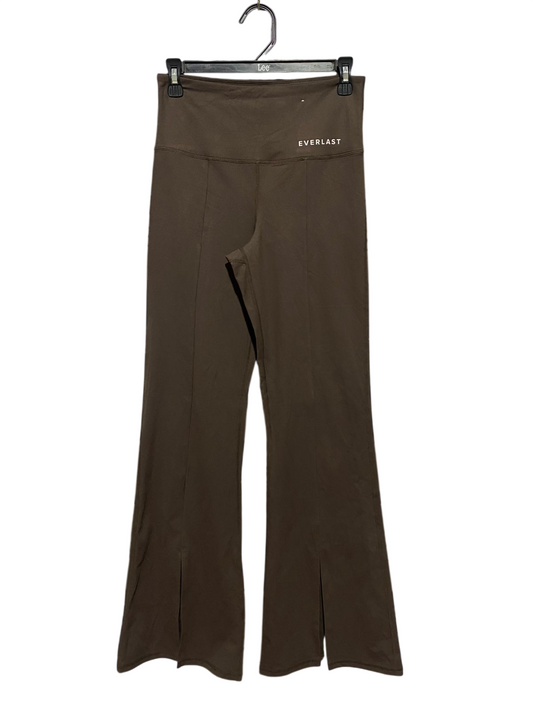 EVERLAST |S| WAIST 25| B44| ESPRESSO BROWN FLARED LEGGINGS - HIGH WAIST FRONT SLIT ACTIVEWEAR PANTS
