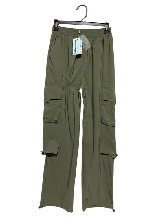 VALLEY GIRL |S| WAIST 25| B44| KHAKI OLIVE CARGO PANTS - NWT HIGH WAIST ADJUSTABLE TOGGLE UTILITY TROUSERS