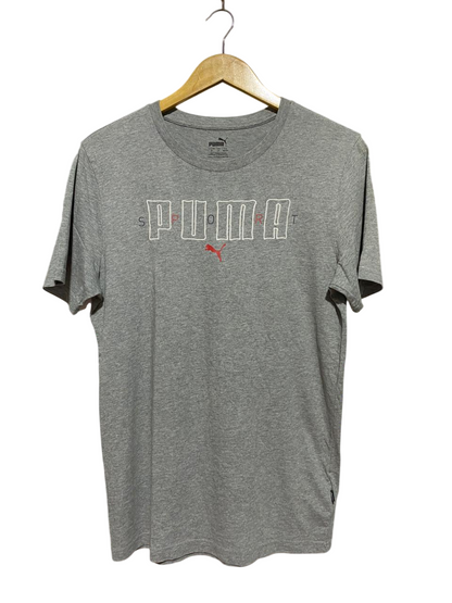 PUMA |S| BUST 19| B44| HEATHER GREY LOGO T-SHIRT - CASUAL SHORT SLEEVE SPORT TEE