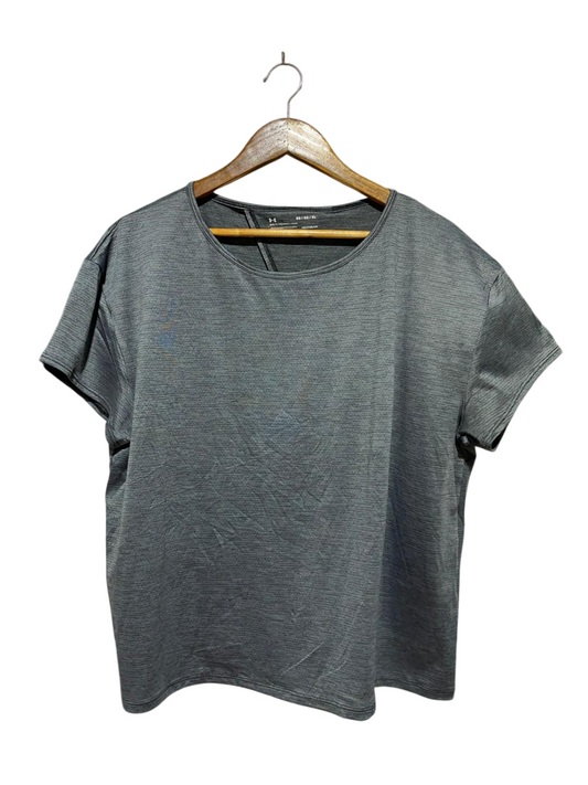 UNDER ARMOUR |XL| BUST 22| B44| CHARCOAL GREY HEATGEAR T-SHIRT - OVERSIZED SHORT SLEEVE ATHLETIC TOP