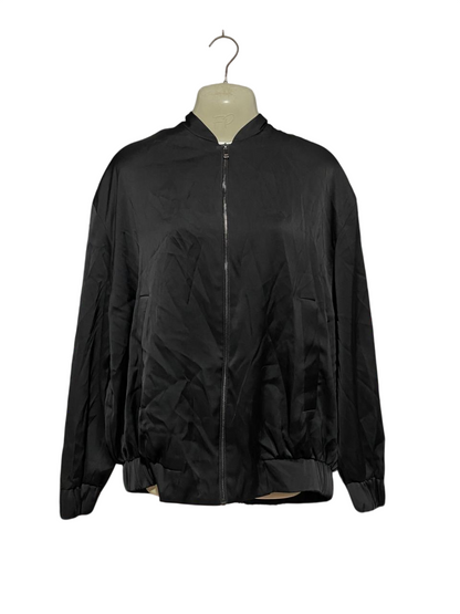 RITA ORA |XL| BUST 25| B45| BLACK SATIN BOMBER JACKET - FULL ZIP LIGHTWEIGHT OUTWEAR
